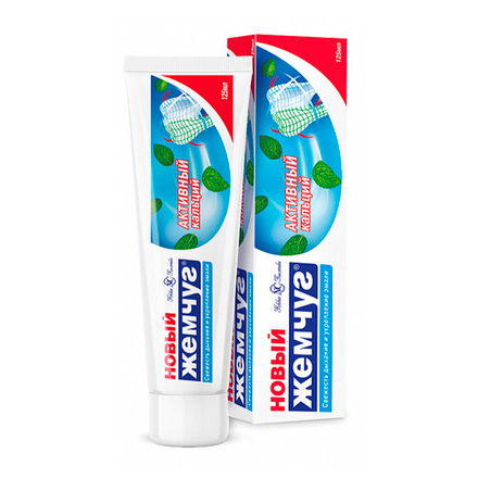 Новый жемчуг Зубная паста Комплекс с Сильным ароматом мяты, 125мл