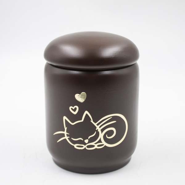 Урна для праха животных Традиция-мини коричневая "Котенок"
