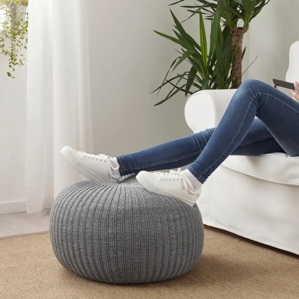 Пуф - IKEA SANDARED/САНДАРЕД/САНДАРЭД ИКЕА, 41х56 см, серый