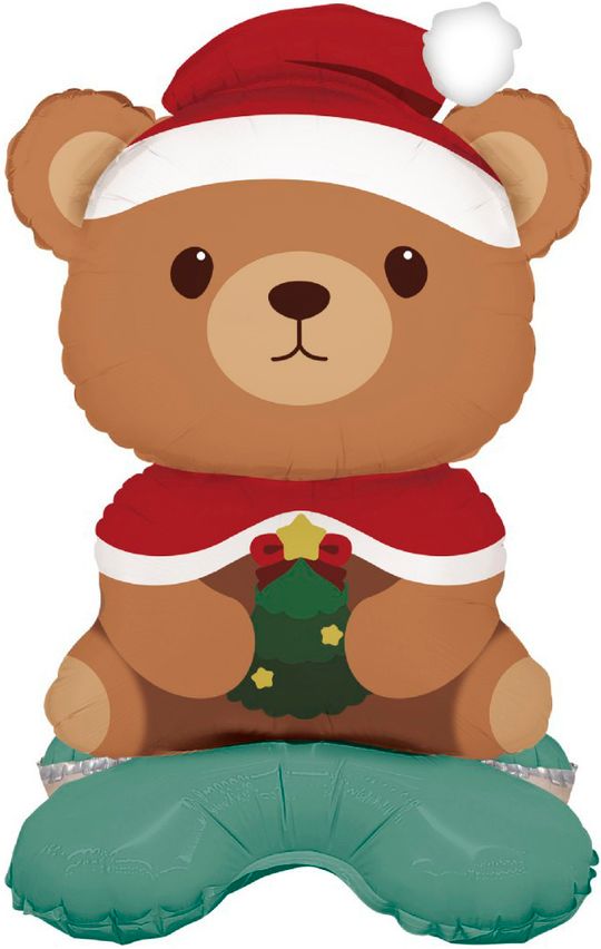 Шар 3D (25''/64 см) Фигура на подставке, Новогодний мишка