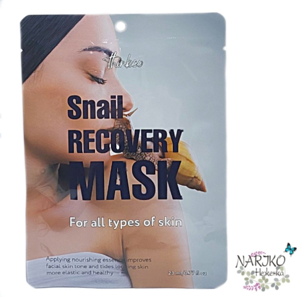 Маска-салфетка для лица с Экстрактом муцина улитки THINKCO Snail Recovery Mask, 23 мл.