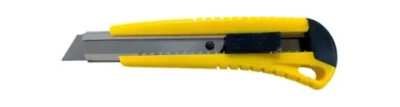 Нож канц. 18 мм DOLCE COSTO желтый корпус, мет.направляющие, автоблокировка D00170