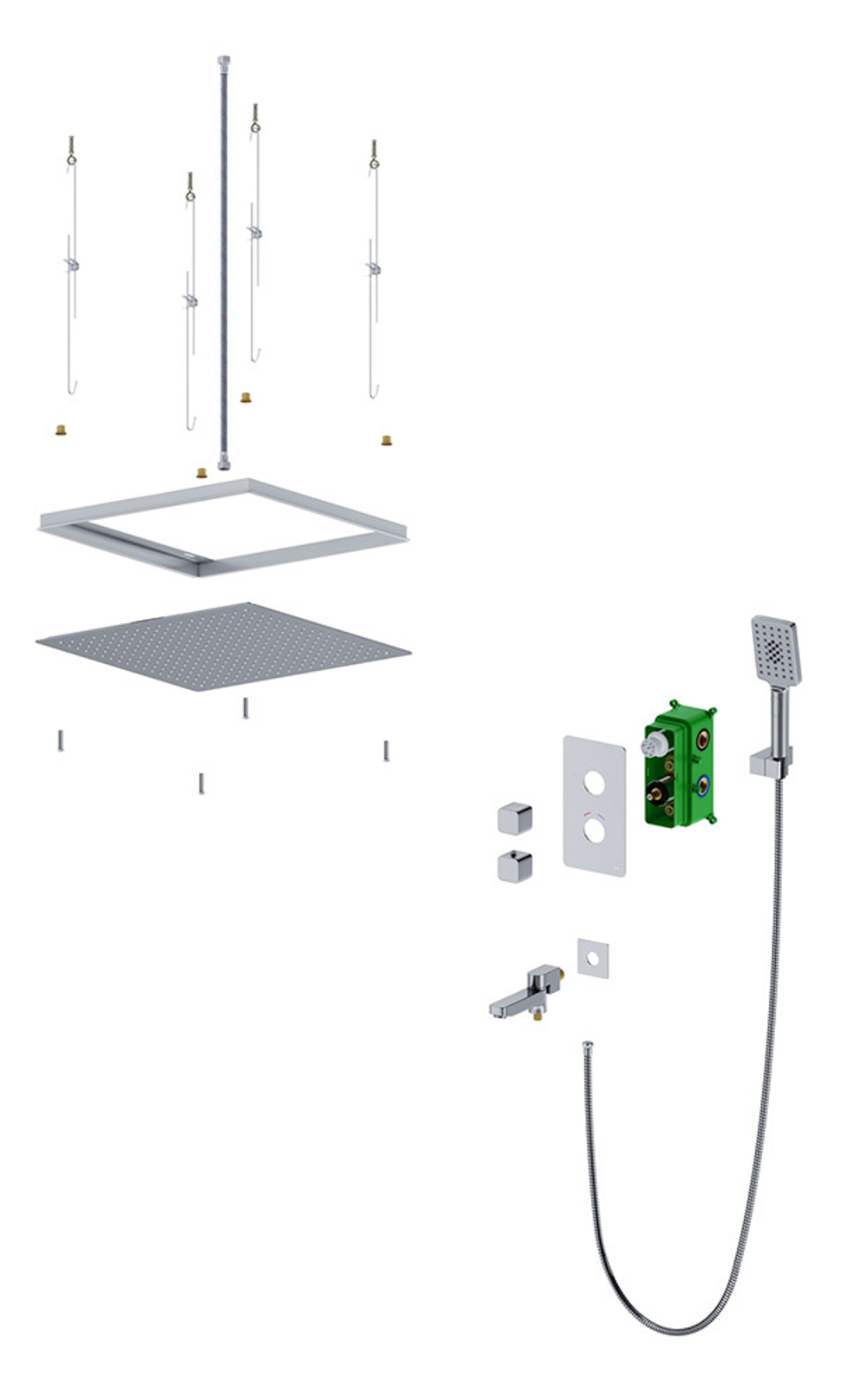 Душевая система Timo Petruma SX-5019/00SM скрытого монтажа с термостатом, хром