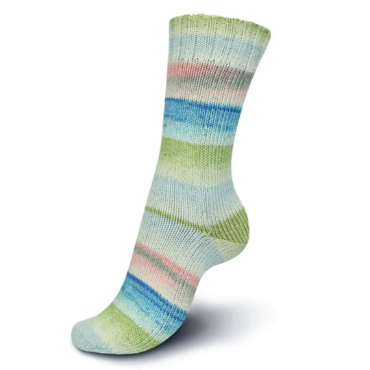 Пряжа Regia Cotton Color (02485/Герберы), 72% хлопок, 18% полиамид, 10% полиэстер, 100г/420м