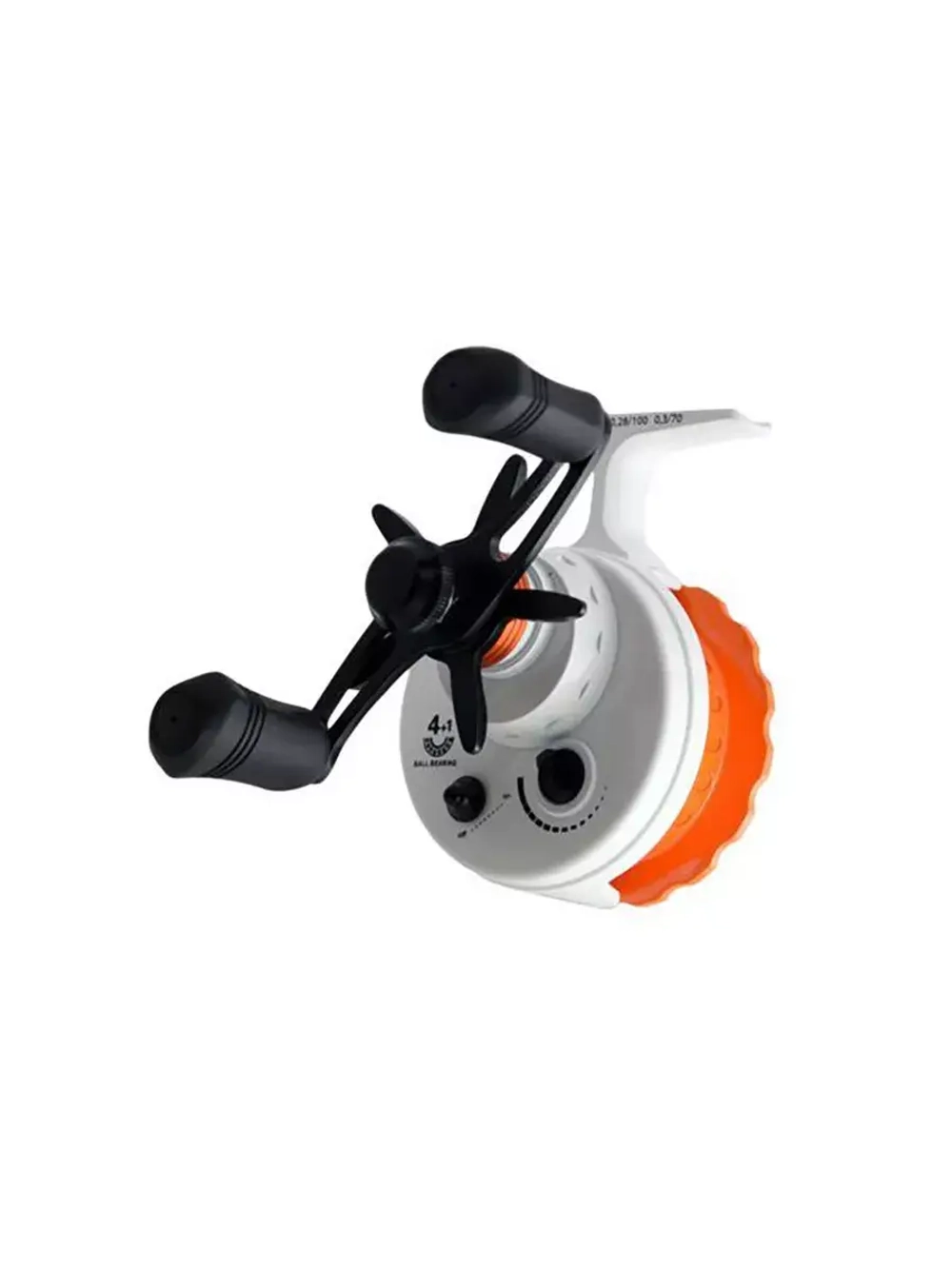 Катушка инерционная (зимняя) Black Side ICE ZEAL (4+1 подш.), черная для зимней рыбалки под удочку и спиннинг на судака, окуня и другую рыбу