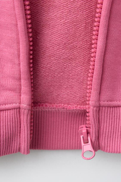 ZARA ХУДИ НА МОЛНИИ С ВЫШИВКОЙ, ЦВЕТ РОЗОВГО МЕЛА