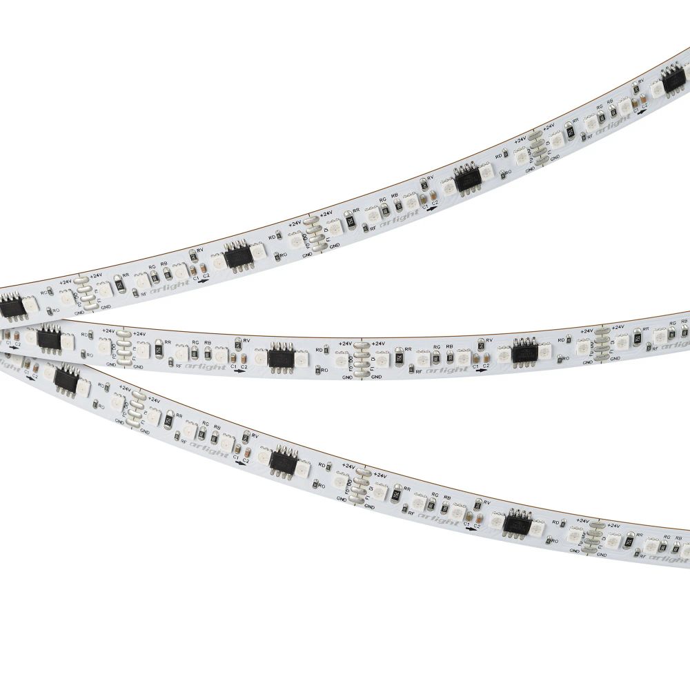 Светодиодная лента SPI-A120-10mm 24V RGB-PX6-BPT (23 W/m, IP20, 2835, 5m) (Arlight, бегущий огонь) 046871
