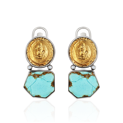 Серьги Антик с бирюзой