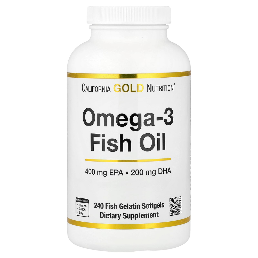 California Gold Nutrition, рыбий жир с омега-3, триглицерид Vivomega, 1000 мг, 240 рыбных капсул