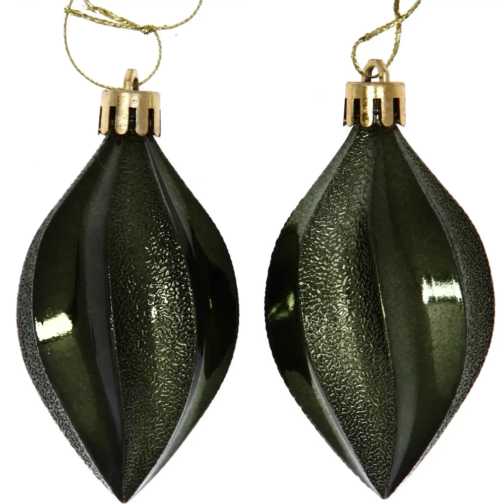 Ёлочные игрушки «Таинственное очарование» Капля 8 см (набор 2шт), изумруд