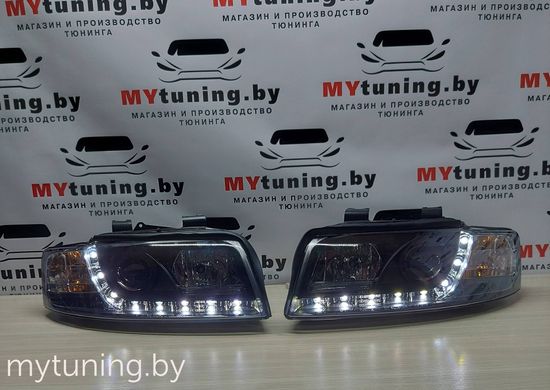 Передние фары daylight black для Audi A4 B6