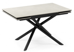 Керамический стол Woodville Мэриан 120(180)х80 carmen light grey, черный