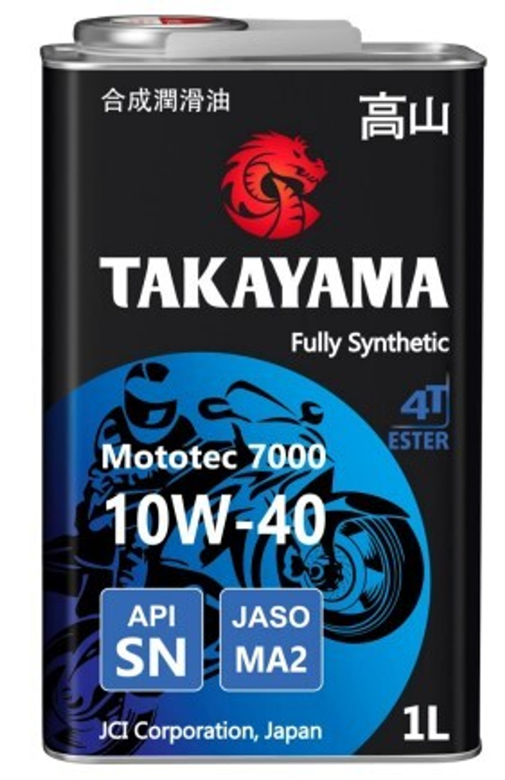 Масло Takayama 10W-40 Mototec 5000 4T API SM Jaso MA-2 металл полусинтетическое 1л / 10W40