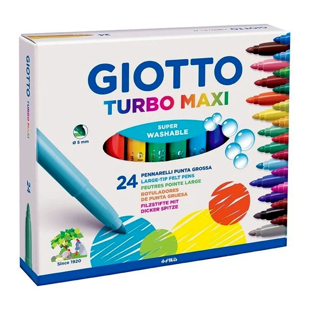 Набор фломастеров TURBO MAXI утолщенные 24 цв, Giotto F455000
