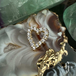 Накрутка "Crystal Heart" - Желтое золото - White CZ