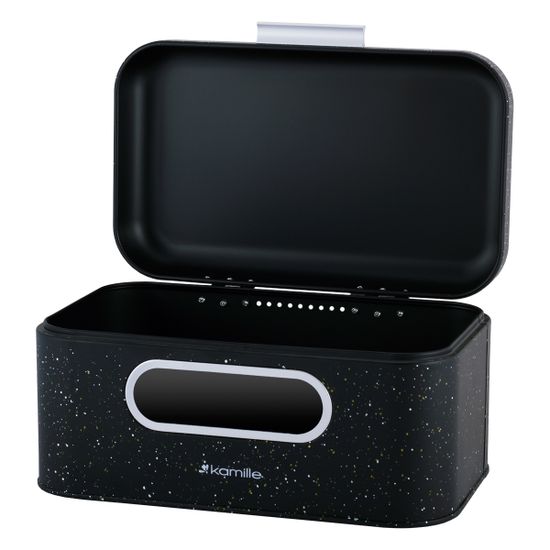 Хлебница Kamille KM-1110 из нержавеющей стали с окошком