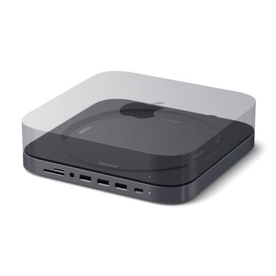 USB-Хаб-подставка Satechi для Mac mini (M1, M2 | 2020–2023) и Mac Studio (ST-ABHF) Подключение: встроенный кабель USB-C. Порты: USB-C, 3 USB-A 3.2 Gen 1, microSD, SD, разъём 3,5 мм