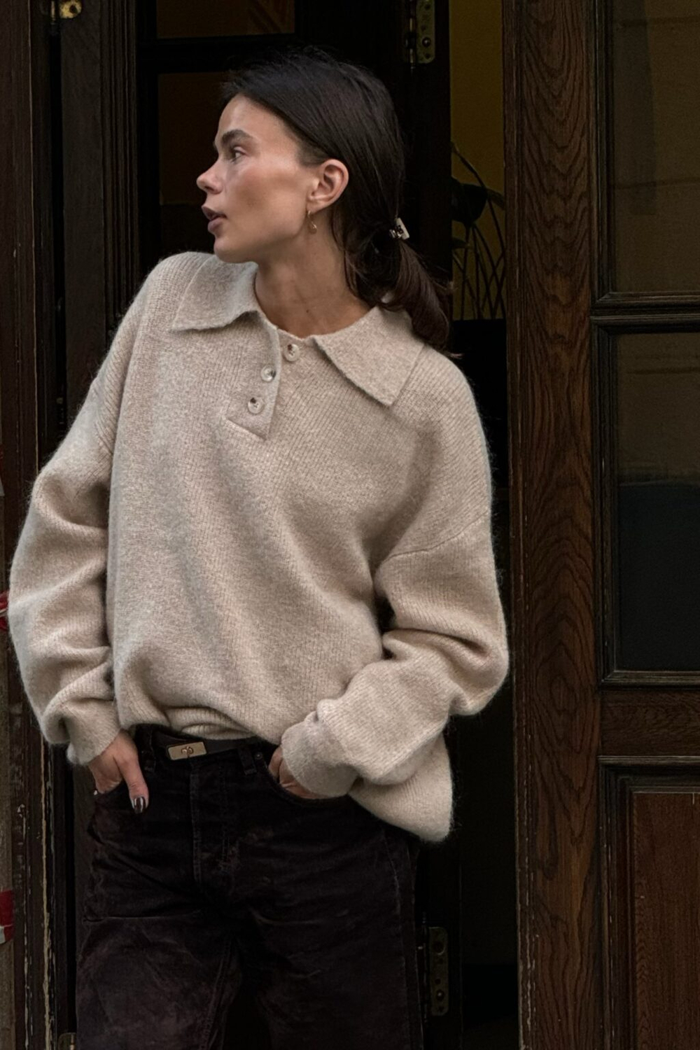 Поло с пуговицами