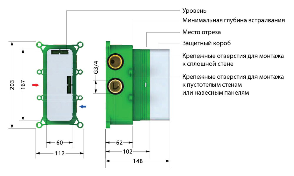 Душевая система встроенная с термостатом Timo Petruma (SX-5019/03SM) черный