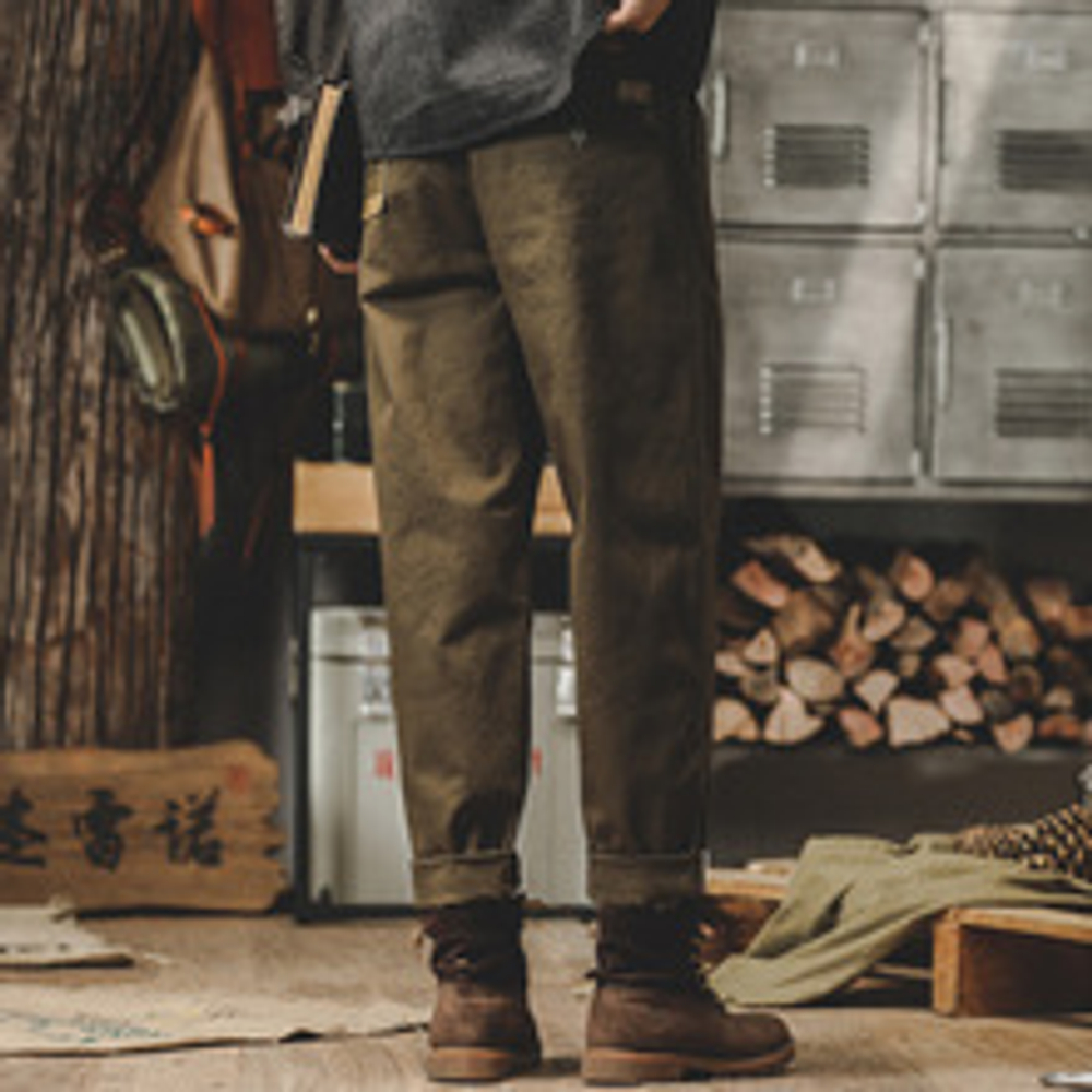 Повседневные брюки мужские Jero American Retro классические пвосенние модные брендовые суженные прямые комбинезоны мужские