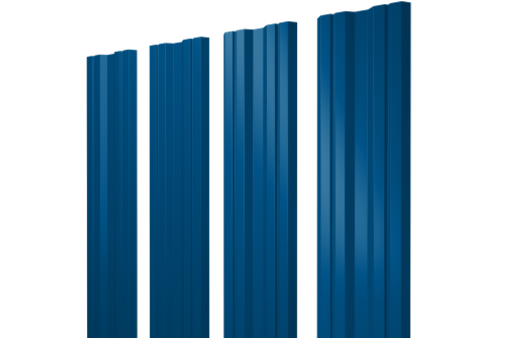 Штакетник Twin с прямым резом 0,5 Satin RAL 5005 сигнальный синий