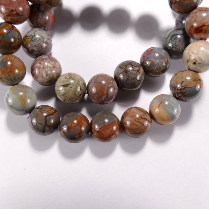 Бусина из агата Алашанского, рисунчатого, шар гладкий 12 мм