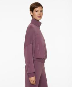 Oysho Куртка из мягкой ткани с модалом на молнии, бледно-фиолетовый