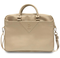 Сумка Guess 15"/16" PU Grained leather Bag 4G metal logo with Zipper, Light Gold (GUCB15ZPGSTEGD)
