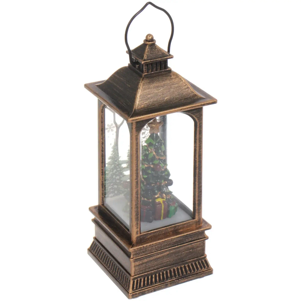 Сувенир с подсветкой «Фонарь с ёлочкой» 5,3*5,3*12,5 см (3хAG13)