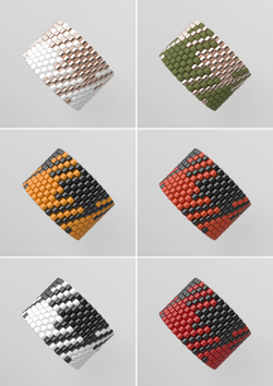 Схема кольца из бисера, узор PEYOTE, мозаичное плетение, четный счет, узор пейот из Miyuki Delica 11/0, файл PDF, RING_408