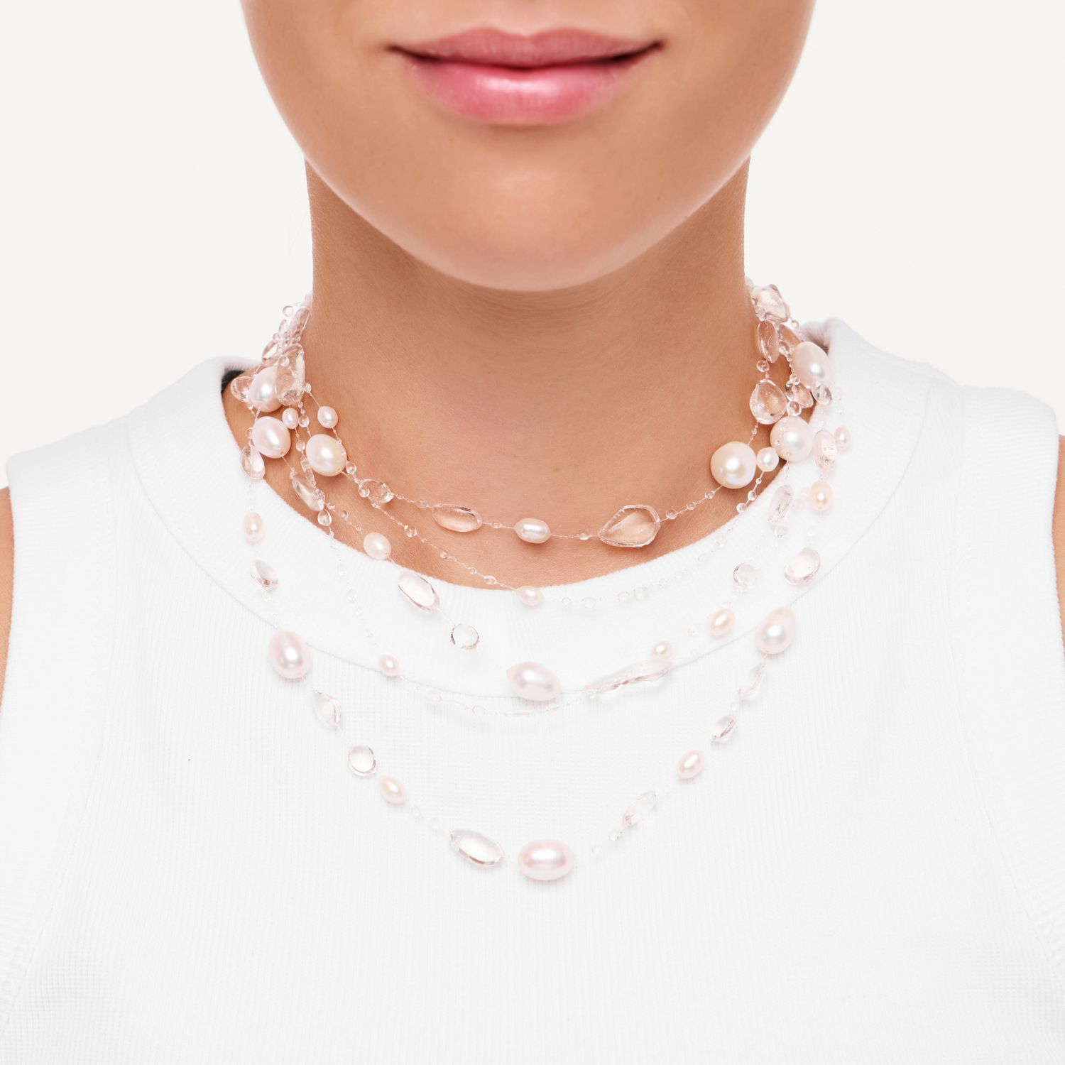 Колье Drops And Pearls Layered Necklace