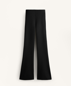 OYSHO Расклешенные брюки с высокой посадкой и эффектом неопрена, черный