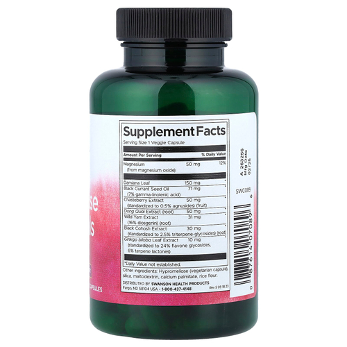 Swanson, Menopause Essentials, средство для женского здоровья, 120 растительных капсул