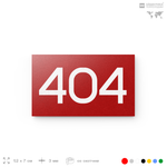 Номер на дверь 404, табличка на дверь для офиса, квартиры, кабинета, аудитории, склада, красная 120х70 мм, Айдентика Технолоджи
