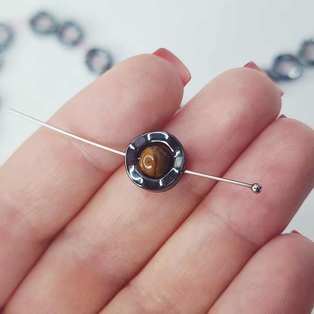 Бусины гематит, рамка для бусины, 12×4мм, штучно