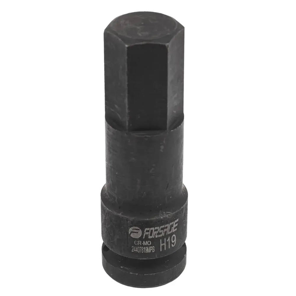 Головка-бита 6-гранная ударная 19мм,1/2'' Forsage F-24407819MPB