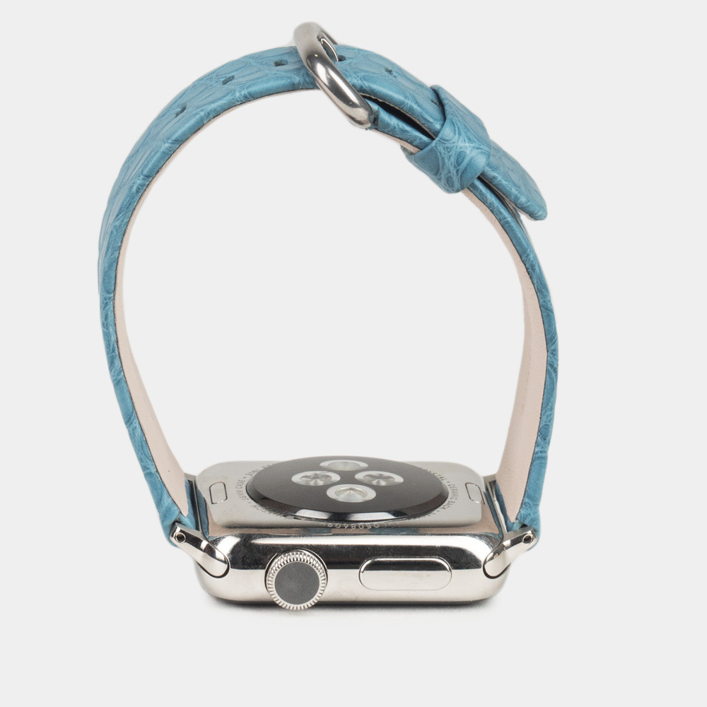 Ремешок для Apple Watch 40/41/42 mm из кожи аллигатора, сизого цвета