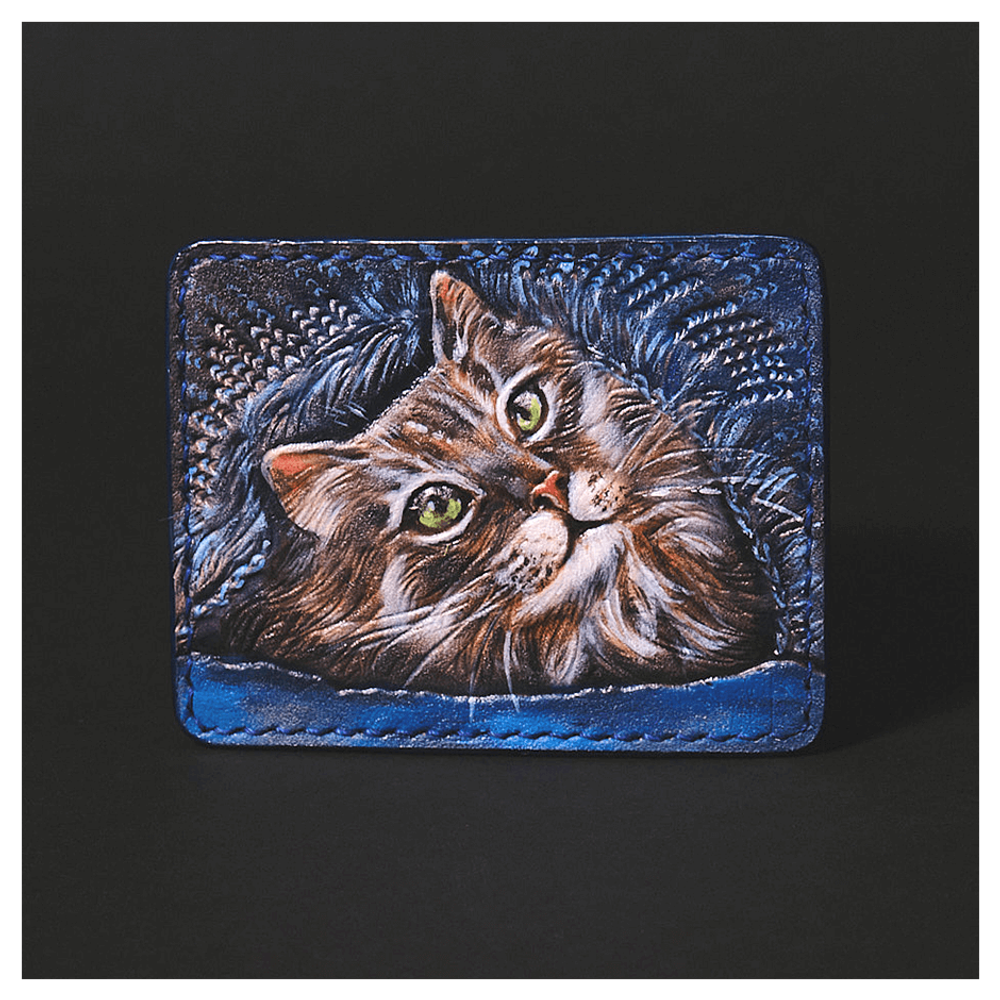 Кожаный картхолдер «Кошечка»