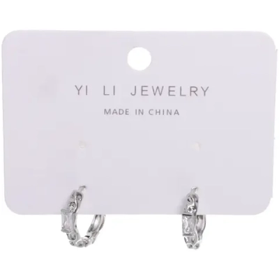 Серьги из гиппоалергенного металла со стразами «ПАЛУМНА», кольца, цвет золото и серебро, 2,5-dсм