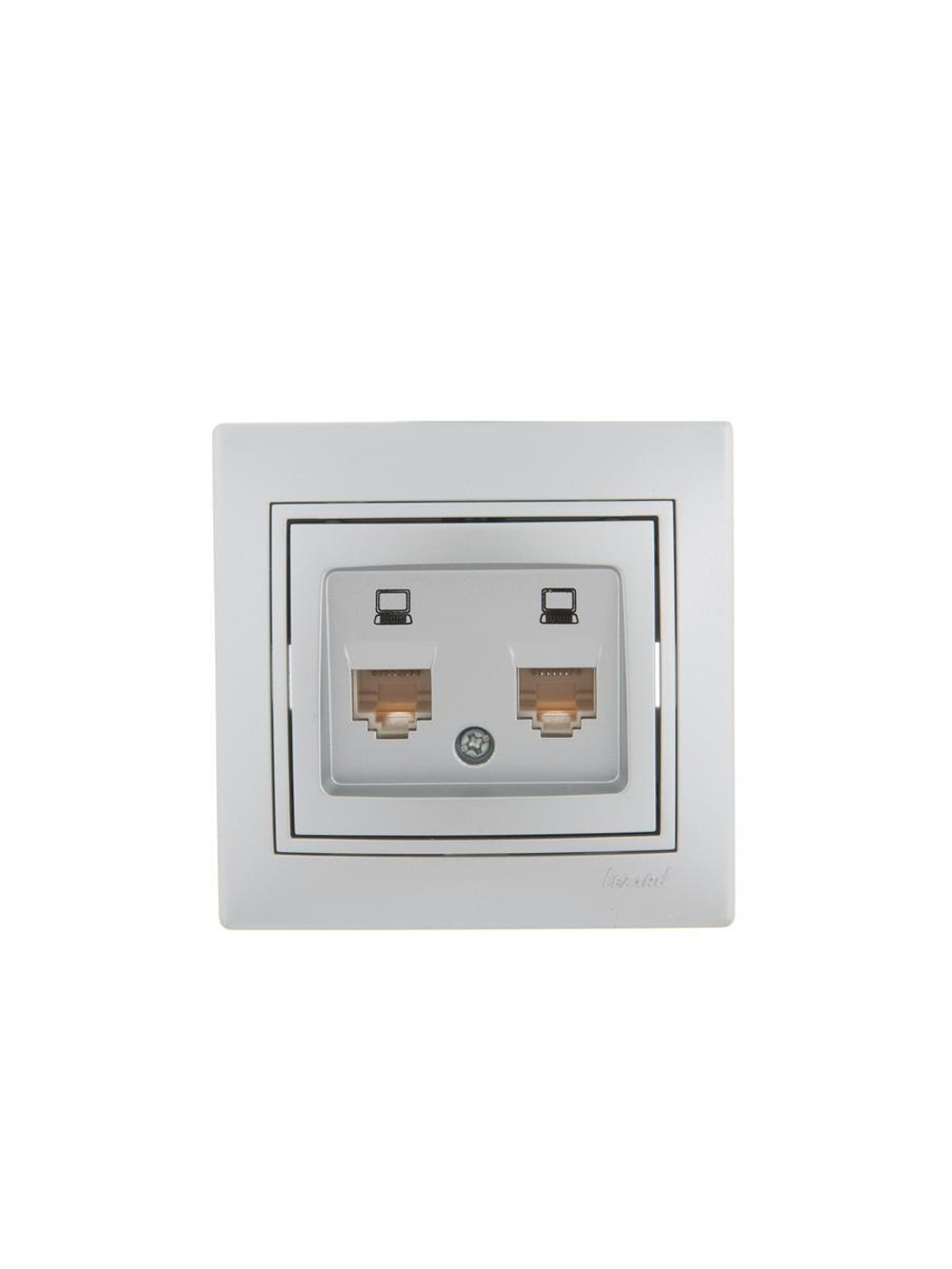 Розетка компьютерная 2-м СП Mira RJ45 сер. метал. LEZARD 701-1010-141