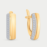 Серьги женские с фианитами из розового золота 585 пробы (арт. 21065)