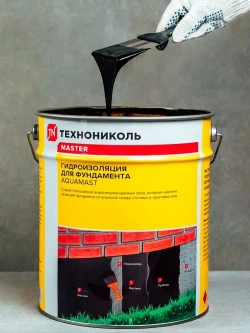 Мастика битумная для фундамента Технониколь AquaMast гидроизоляционная, 18л