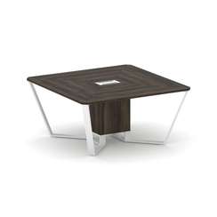 Steel Meet Стол переговорный квадратный KD-PR.B.SP-08 Дуб Мали/Металл Белый 1600*1600*750