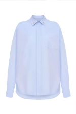 Хлопковая рубашка c кнопками на воротнике