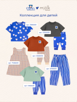 Комплект Mjölk Футболка Графитовый серый/Штанишки Мишки, уценка