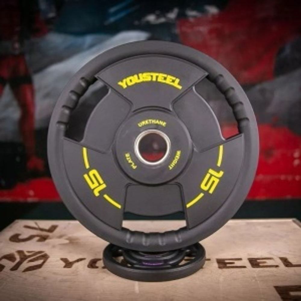 Диск TPU с ручками 15 кг