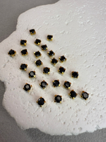 Шатоны 4 мм, Черный в золоте, 25 шт