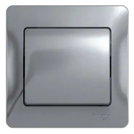 GLOSSA 1-клавишный ВЫКЛЮЧАТЕЛЬ, сх.1, 10АХ, в сборе, АЛЮМИНИЙ