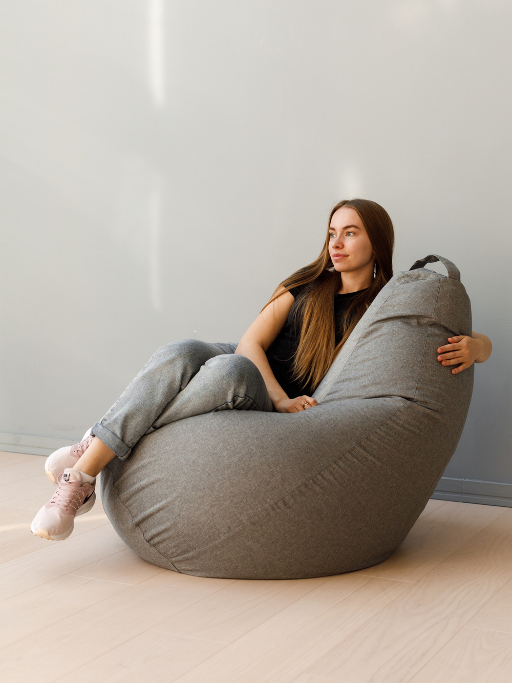 Кресло Мешок Груша Серая Рогожка (2XL, Классический)