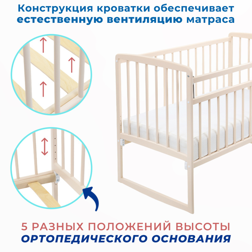 Кроватка Зайка Колесо-качалка